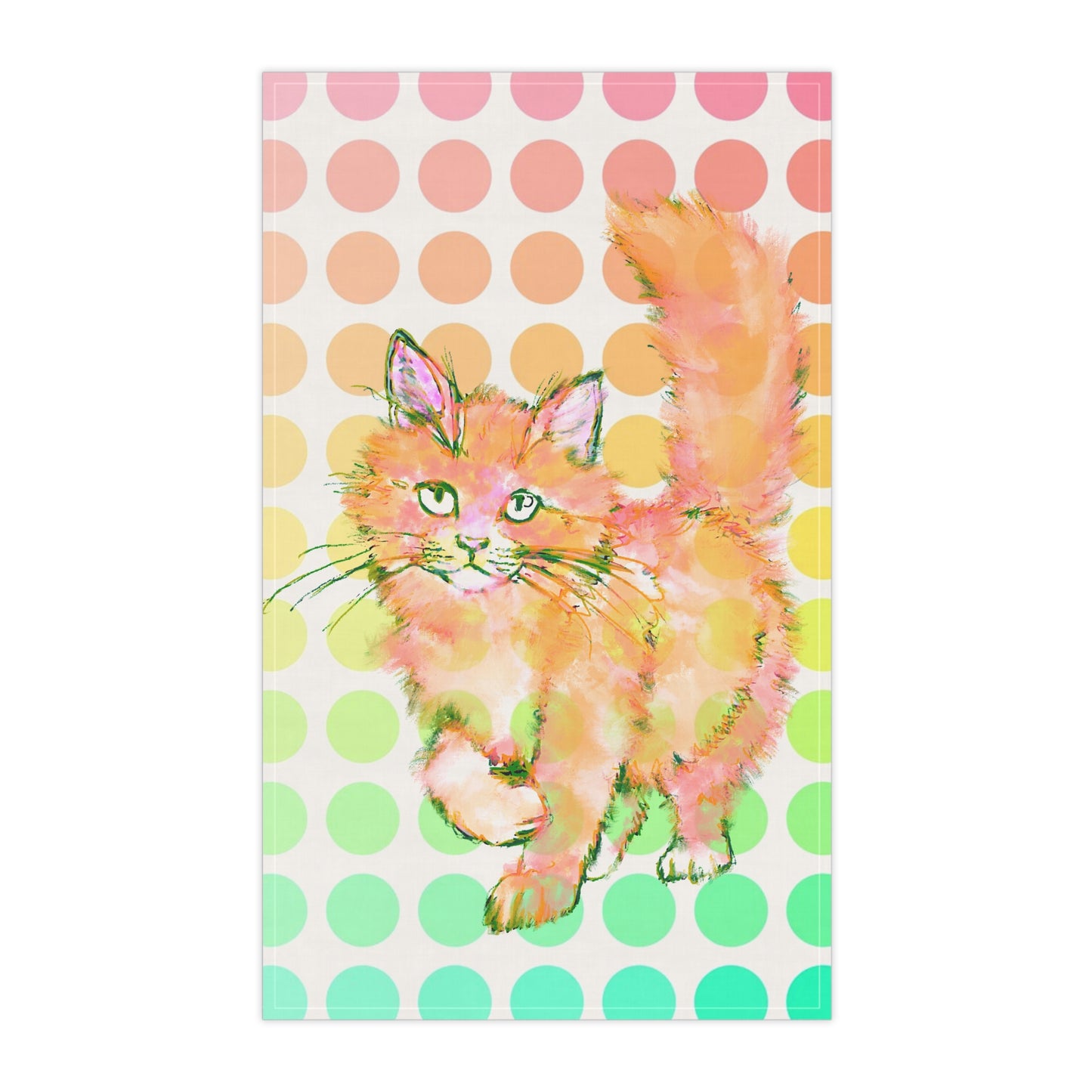 Colorful Cat Tea Towel