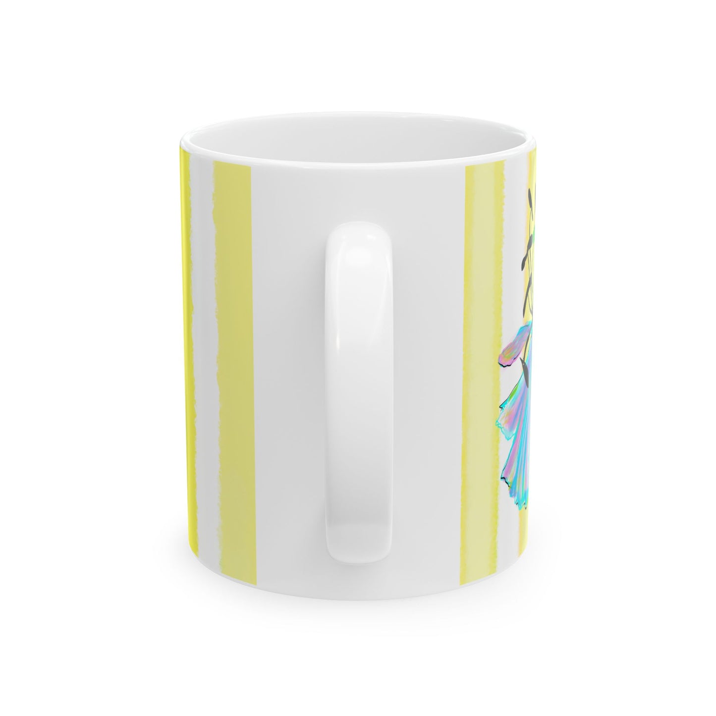Dancing Tulips Mug Yellow Blue