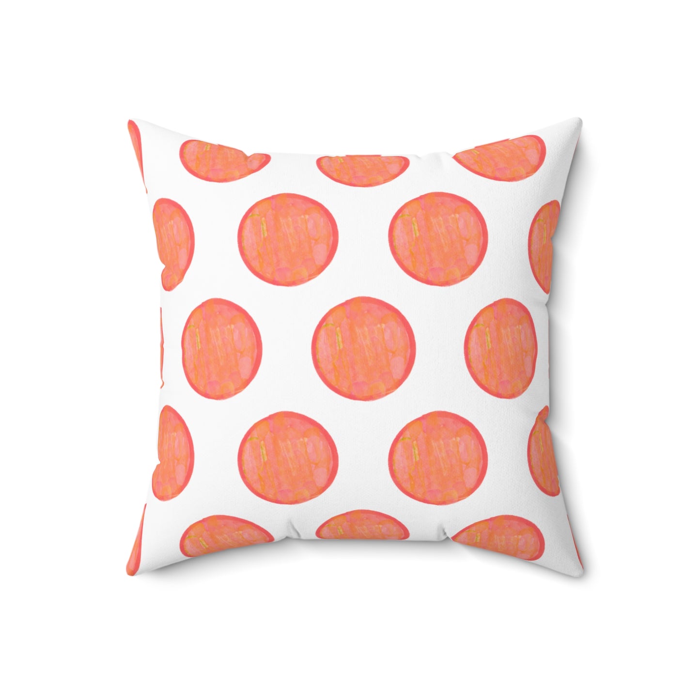 Polka Dot Palette Polyester Square Pillow Orange