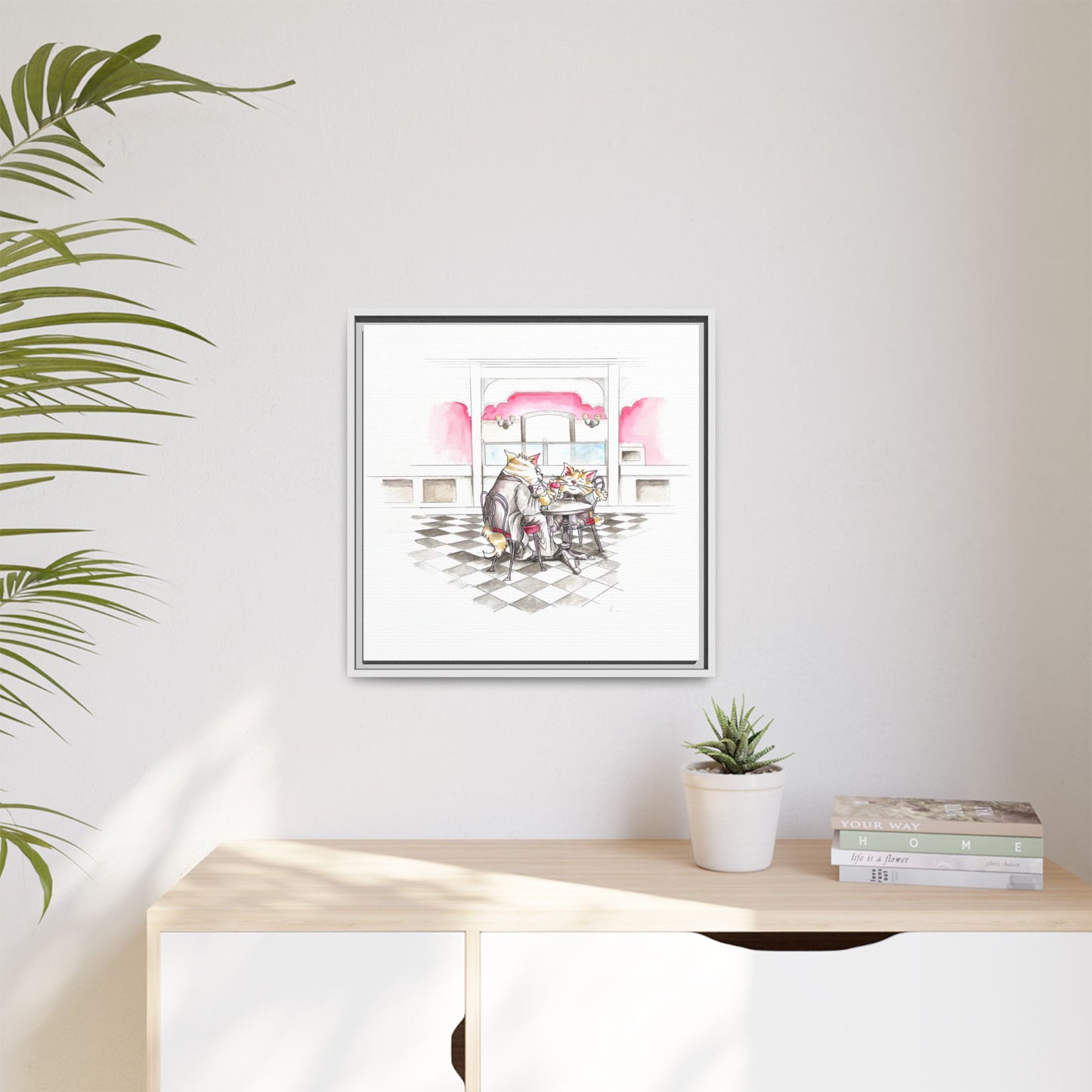 Kitty Fun Matte Canvas Framed