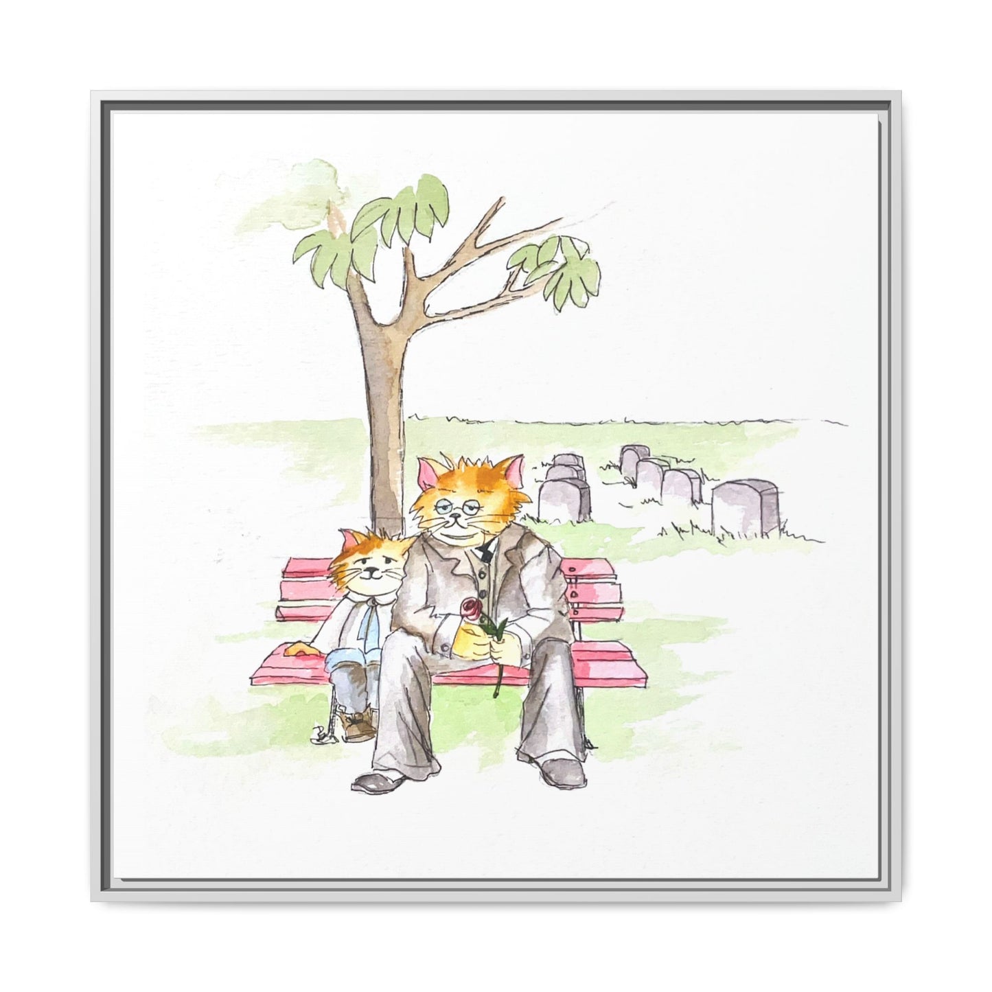 Kitty Fun Matte Canvas Framed