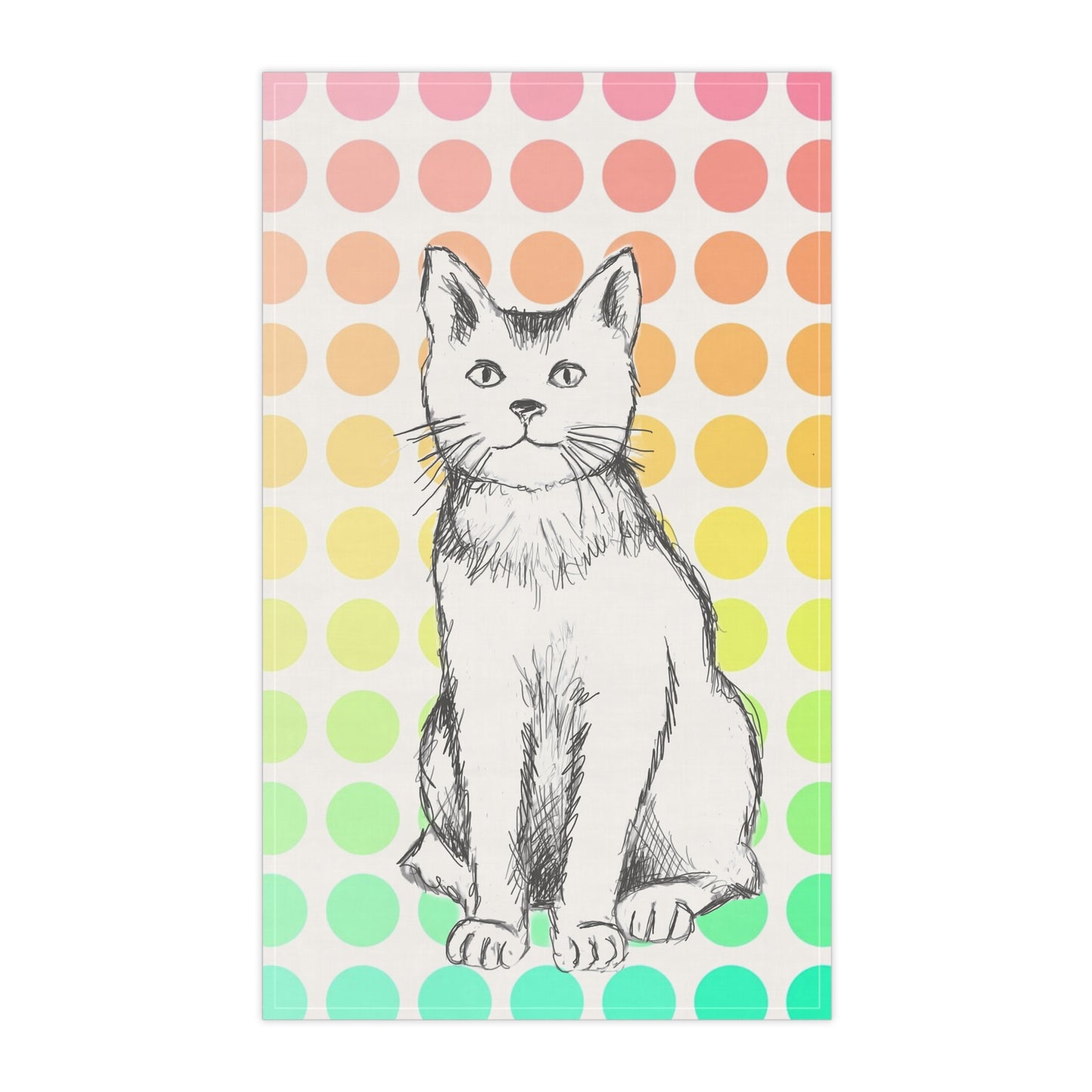 Colorful Cat Tea Towel