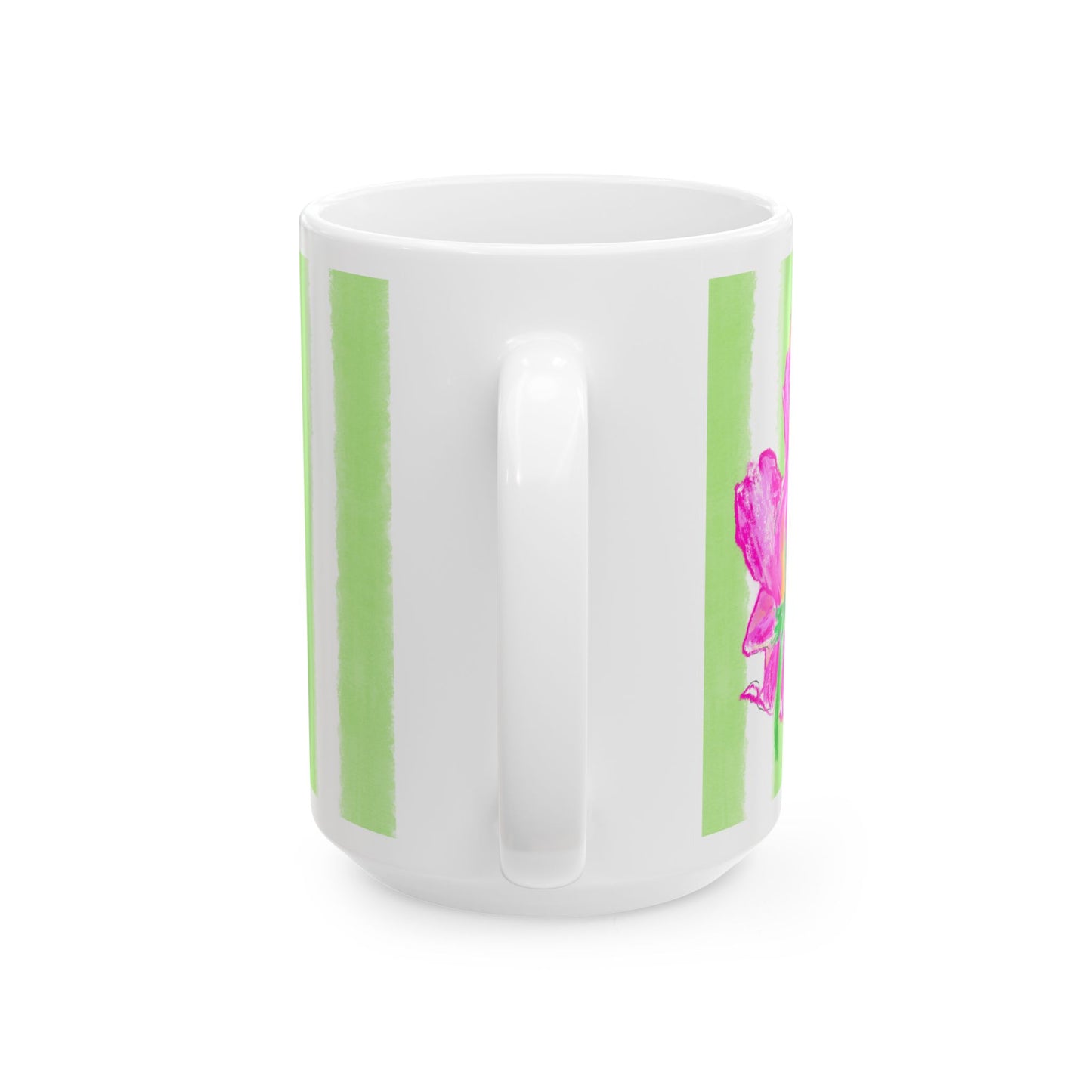 Dancing Tulips Mug Lime-Green Raspberry