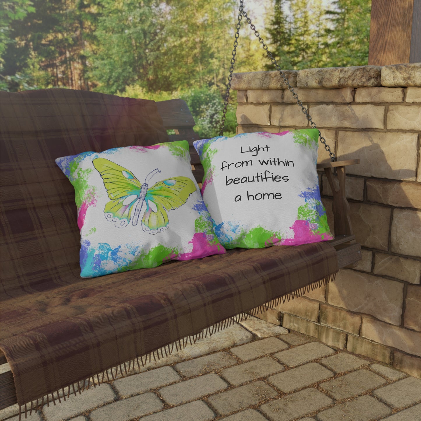 Swing Outdoor Pillow Light from within beautifies a home