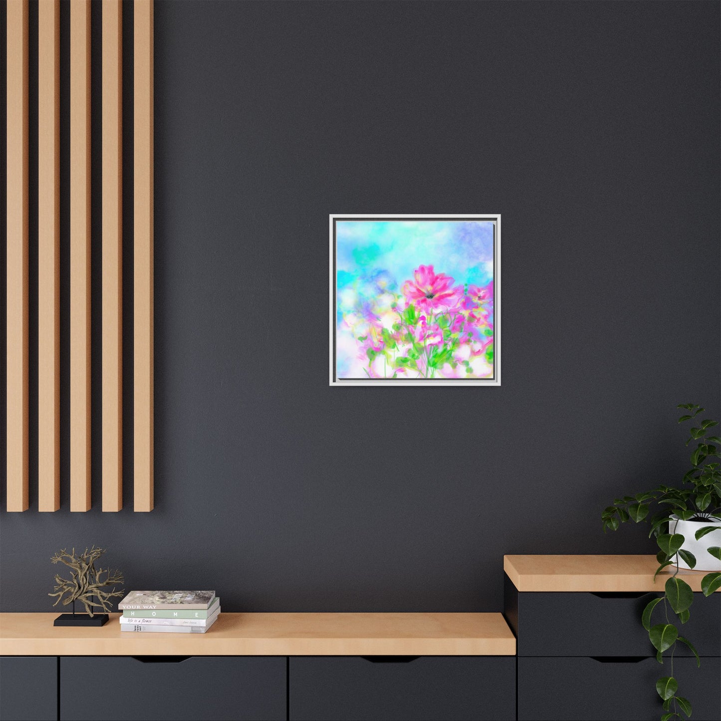 Wall Art Flower Fun Framed Matte Canvas