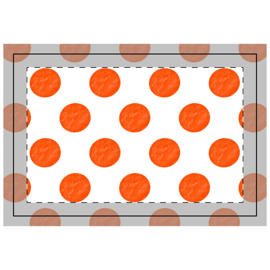 Polka Dot Polyester Quilted Placemat- Polka Dot Orange