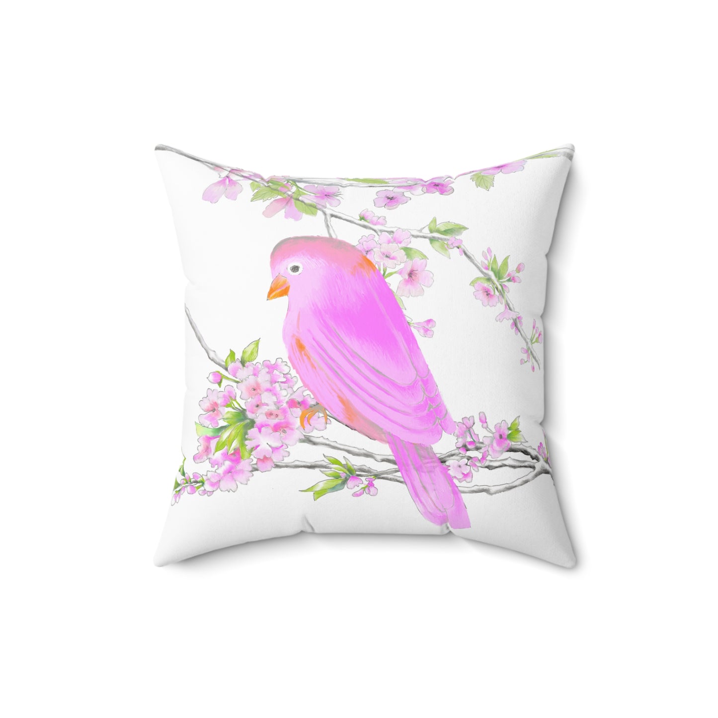 Jolly Birds Spun Polyester Square Pillow