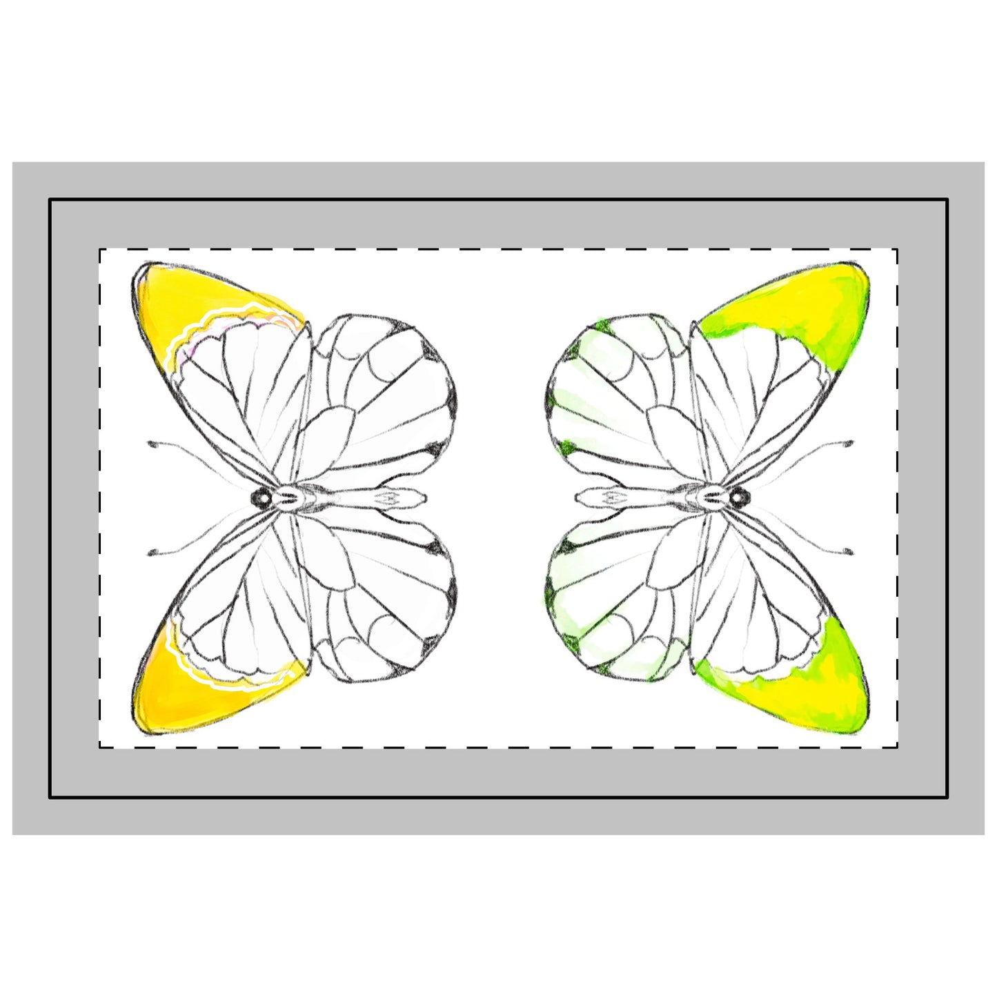Quilted Placemat Lucy Butterflies Yellow