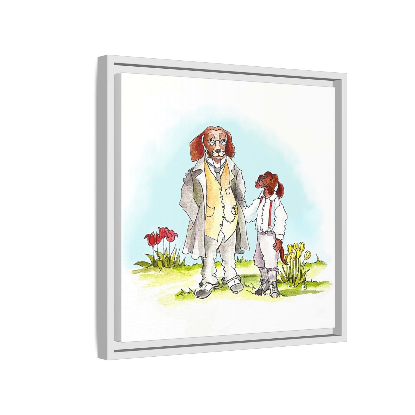 Dogi Fun Matte Canvas Framed