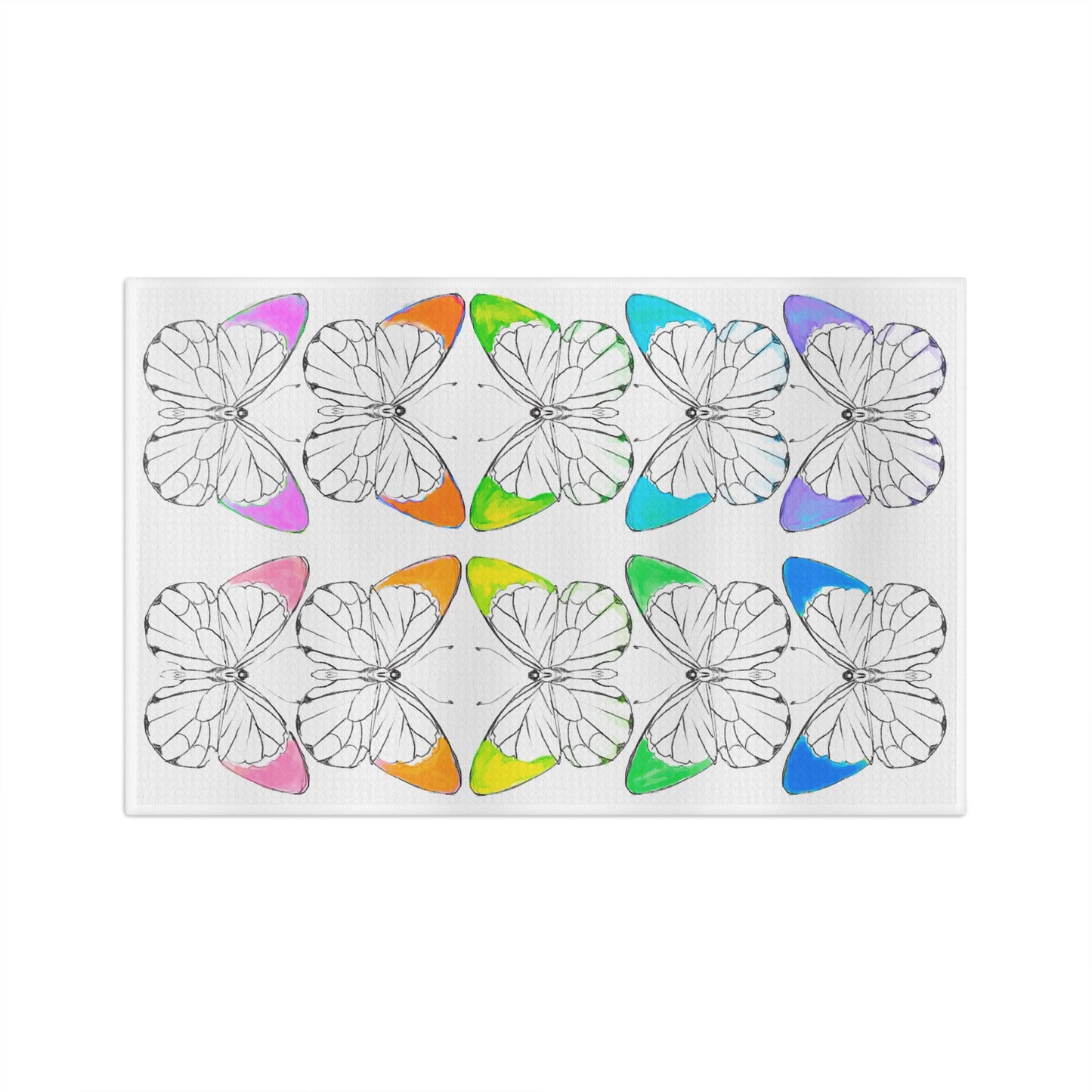 Dish Towels Microfiber Rainbow Butterflies