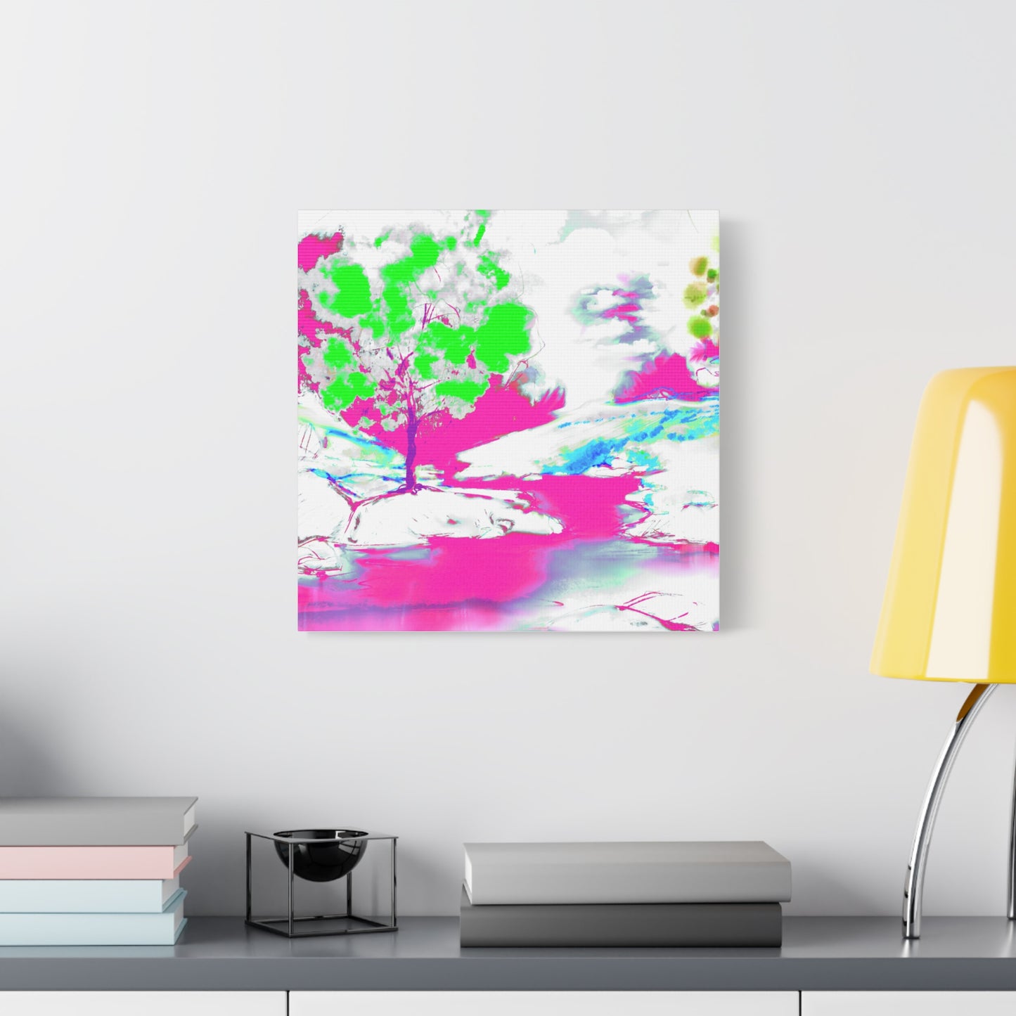 Joyful Landscape Matte Canvas, Stretched, 1.25" Raspberry, Green