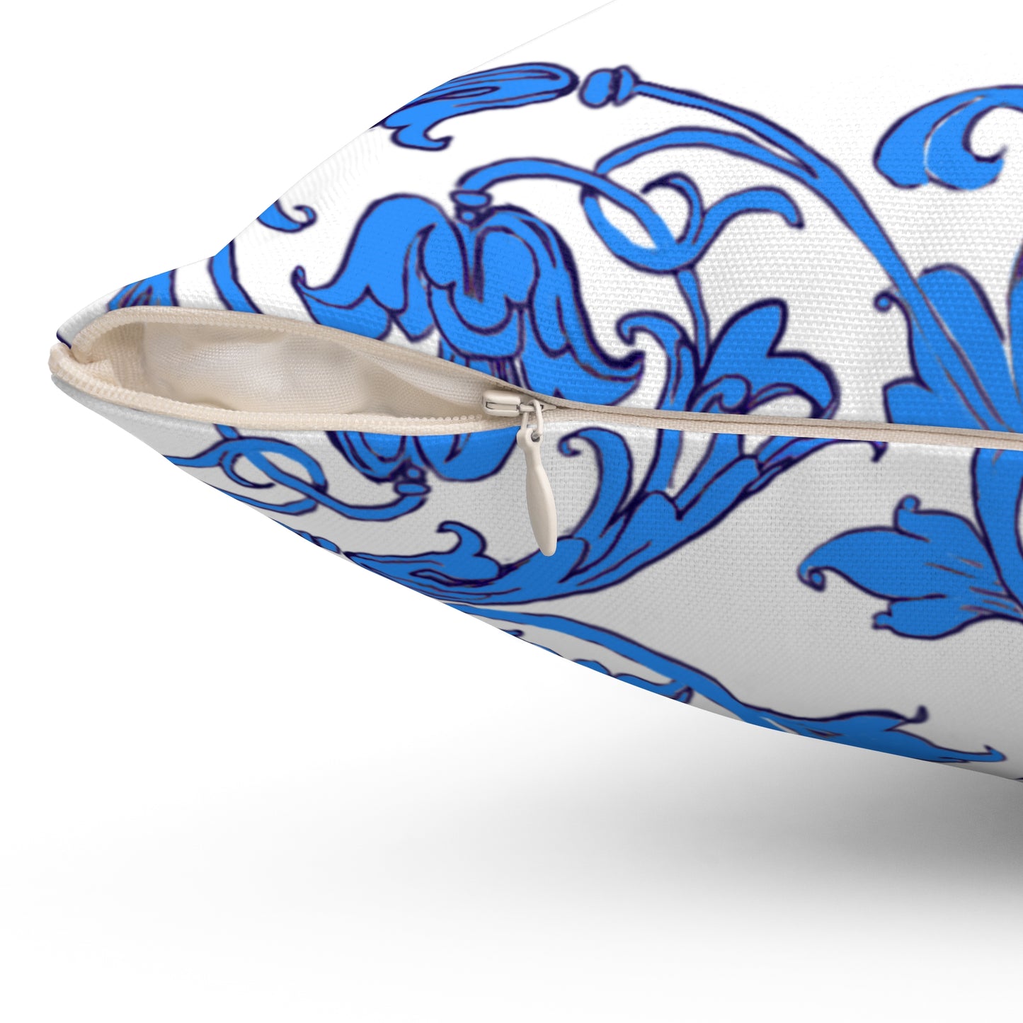 Scrollwork Polyester Square Pillow "Love the Lord..."