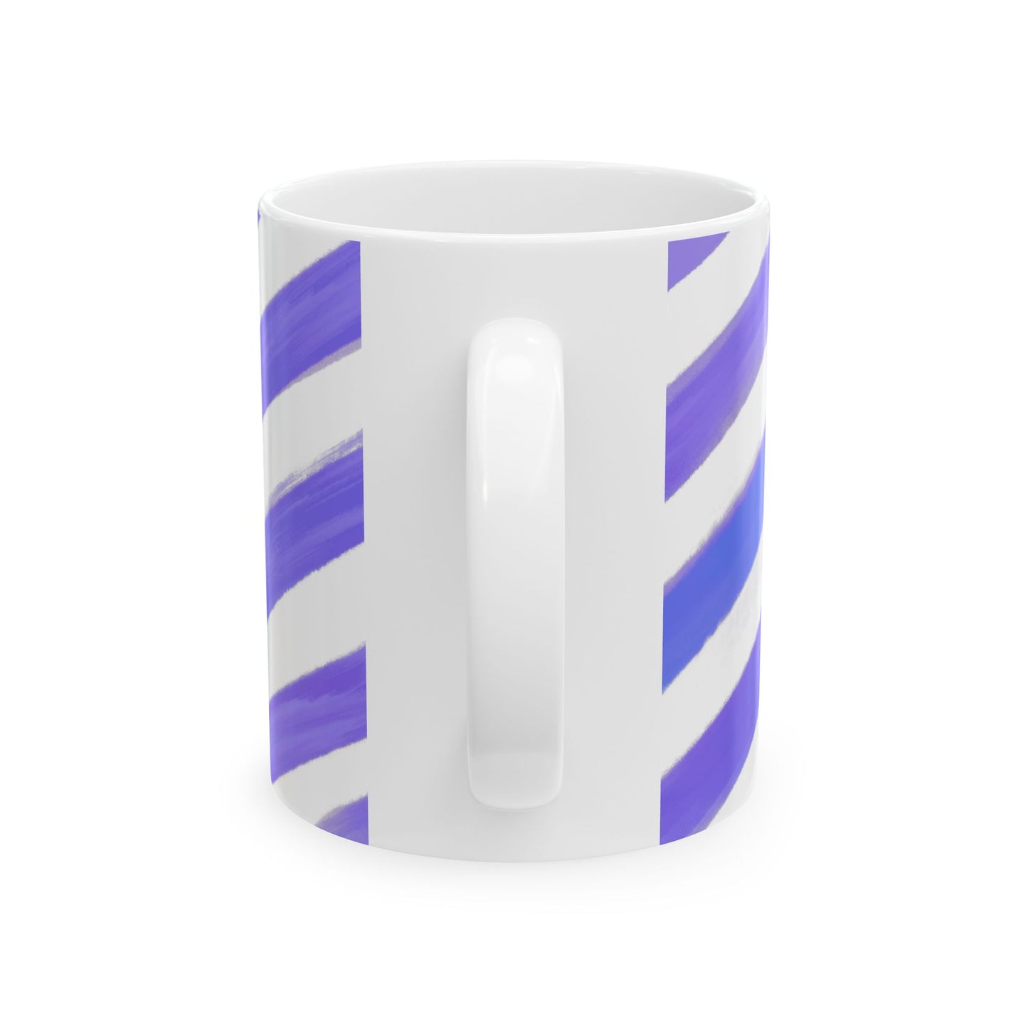 Diagonal Stripe Ceramic Mug In Periwinkle, 11oz