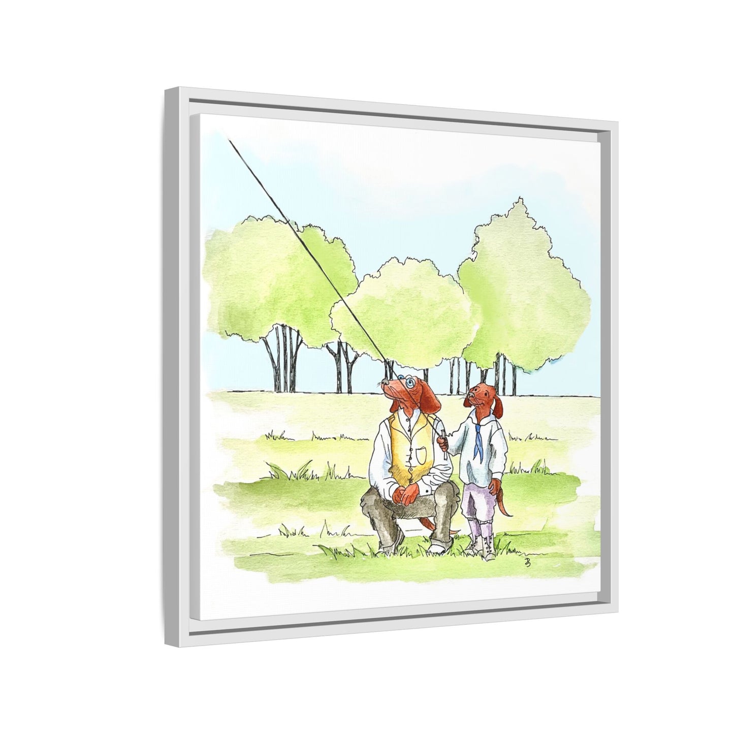 Dogi Fun Matte Canvas Framed