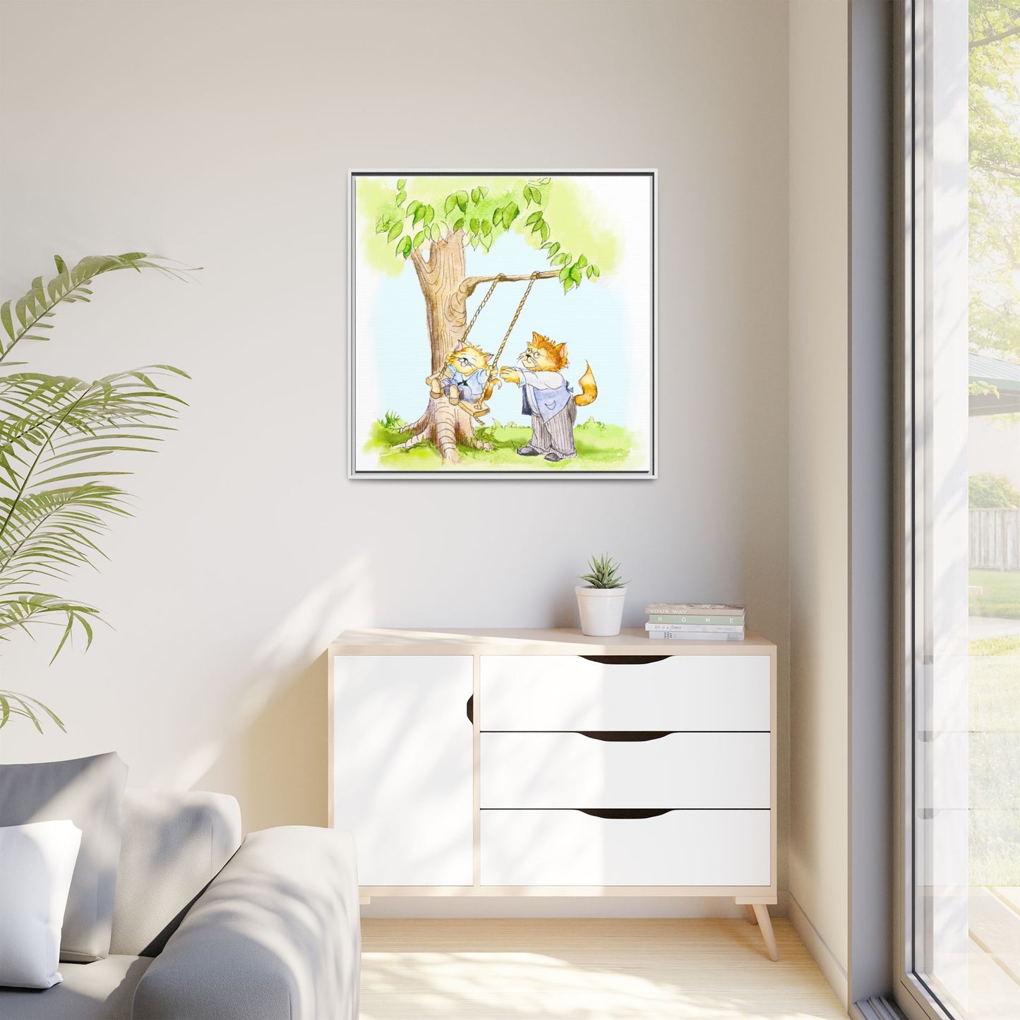 Kitty Fun Matte Canvas Framed