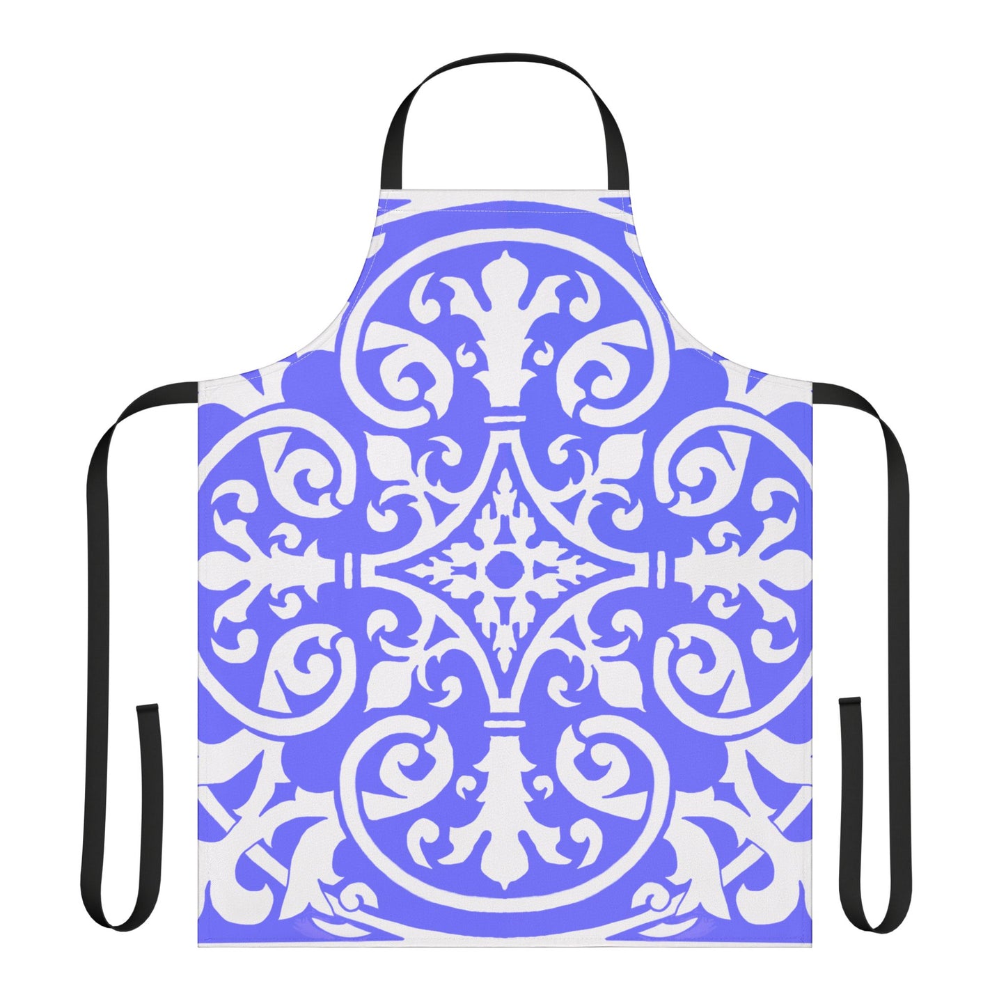 Scrollwork Apron Blue
