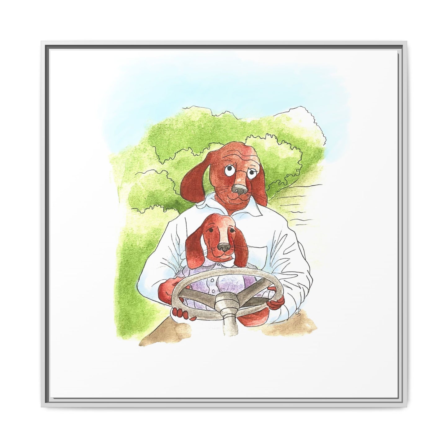 Dogi Fun Matte Canvas Framed