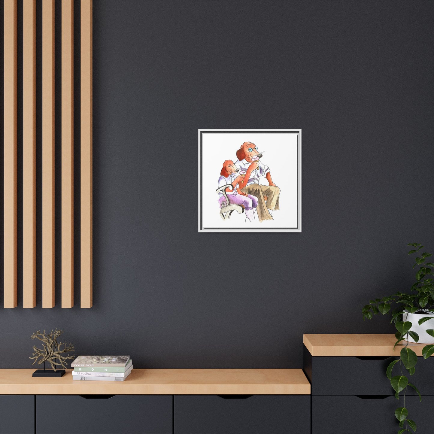 Dogi Fun Matte Canvas Framed