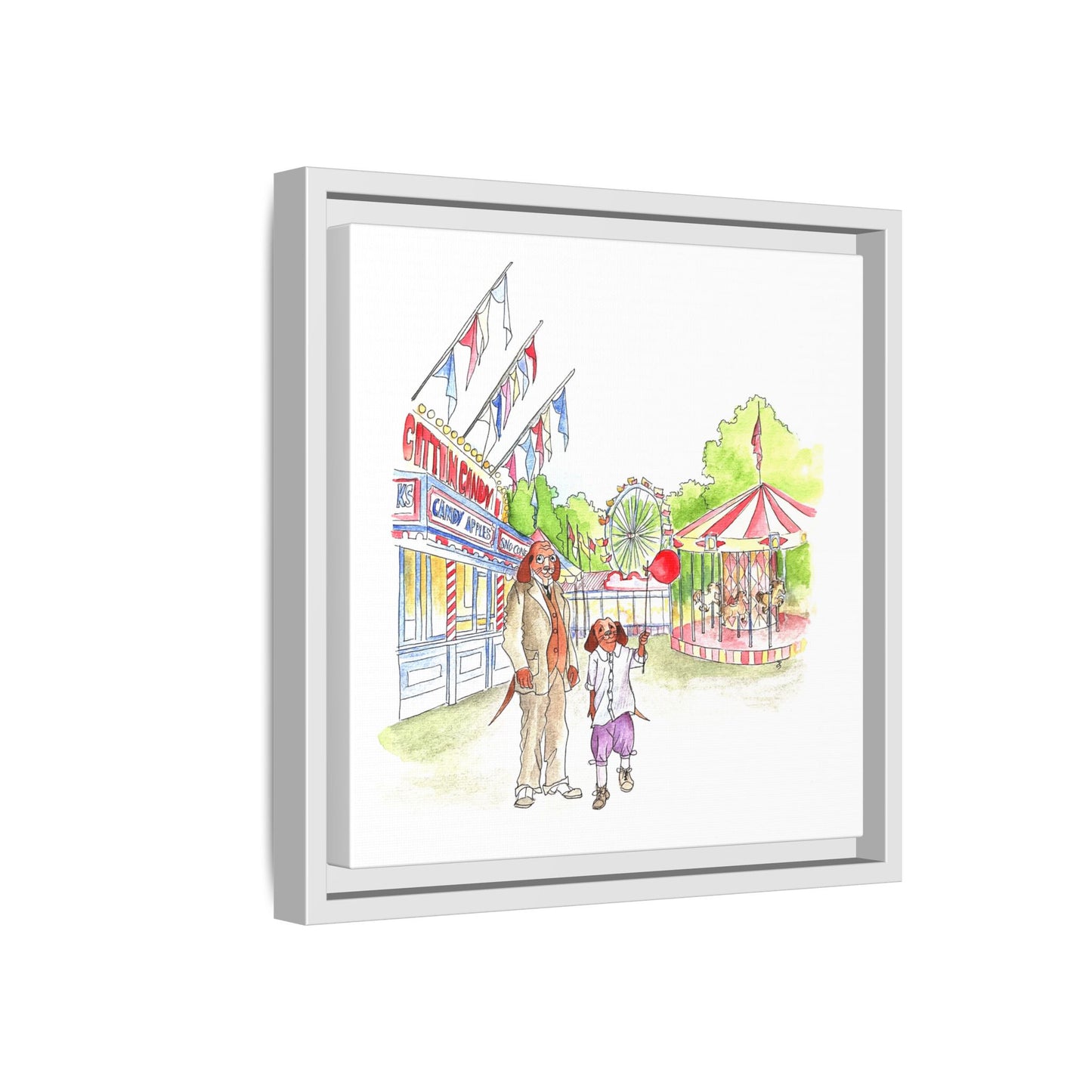 Dogi Fun Matte Canvas Framed