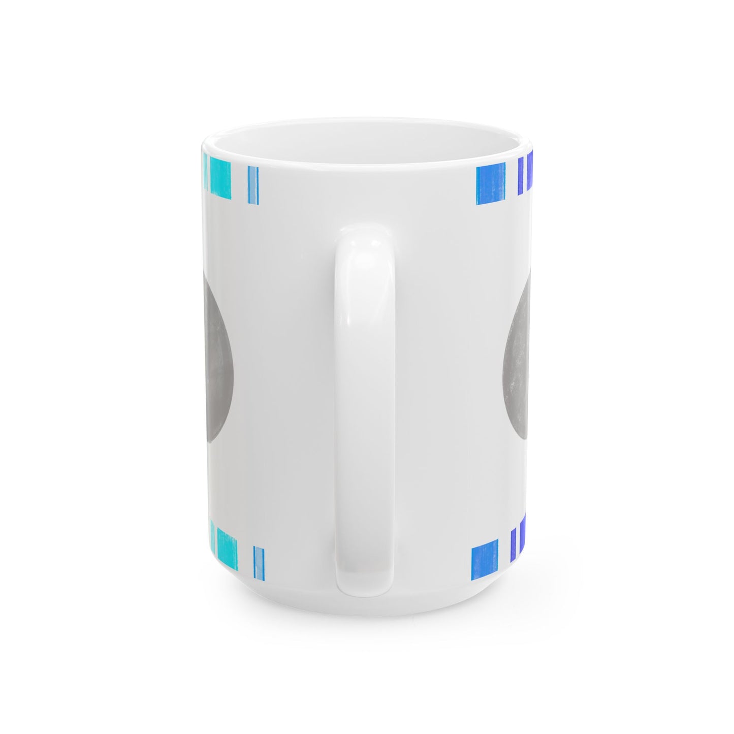 Mega Dot & Stripes Gray Ceramic Mug, (11oz, 15oz)