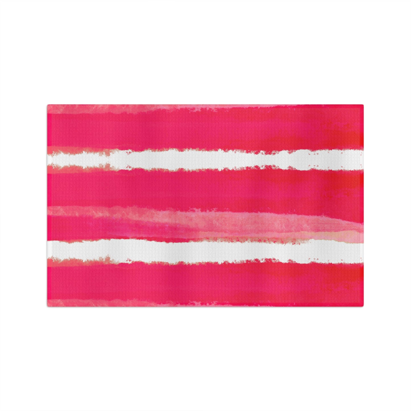 Mega Stripes Tea Towel Red