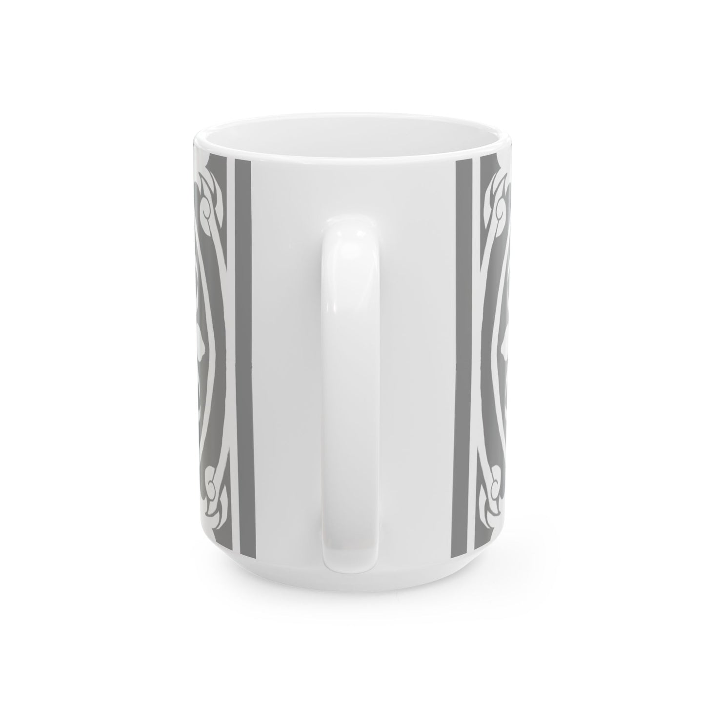 Scrollwork Ceramic Mug Gray