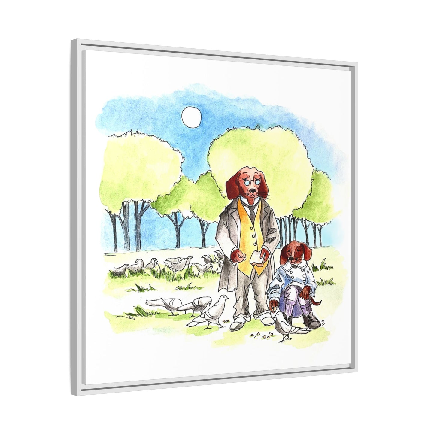 Dogi Fun Matte Canvas Framed