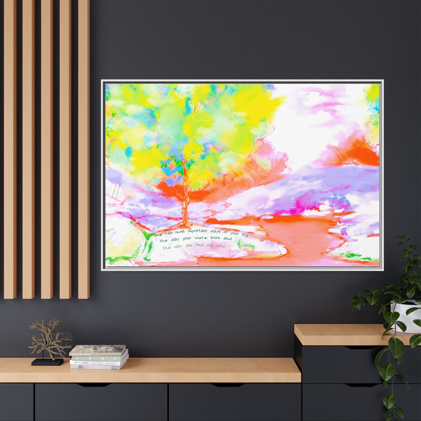 Inspirational Landscapes Matte Canvas, Framed (Multi-color) Mark Twain Quote