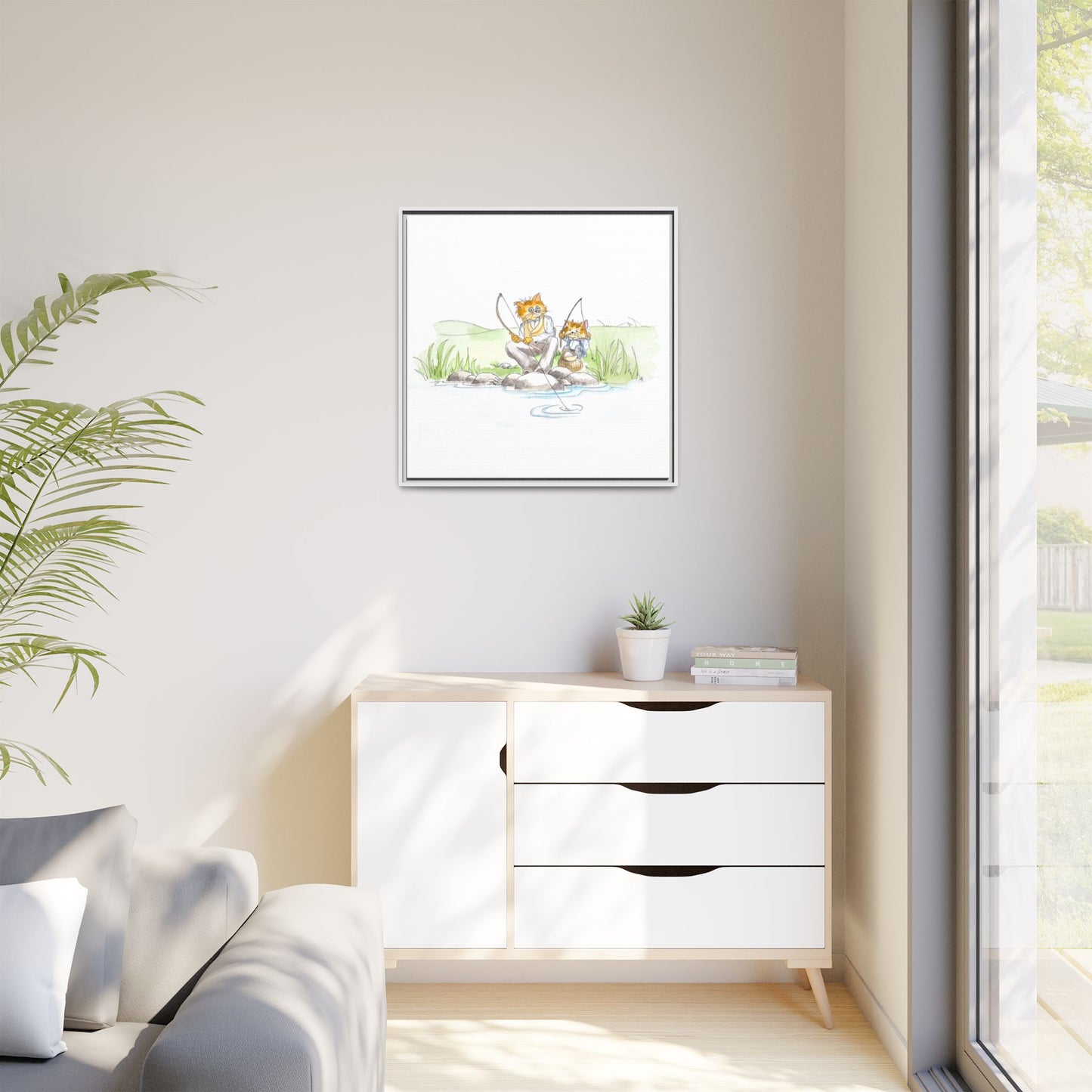Kitty Fun Matte Canvas Framed