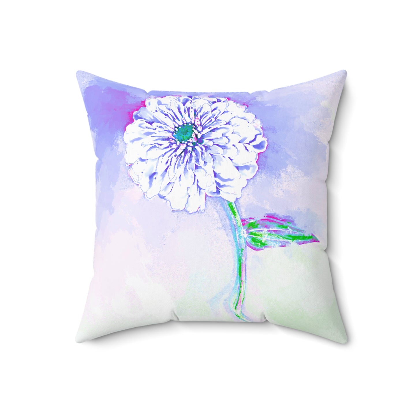 Zinnia Color Splash Spun Polyester Square Pillow, Purple Lavender