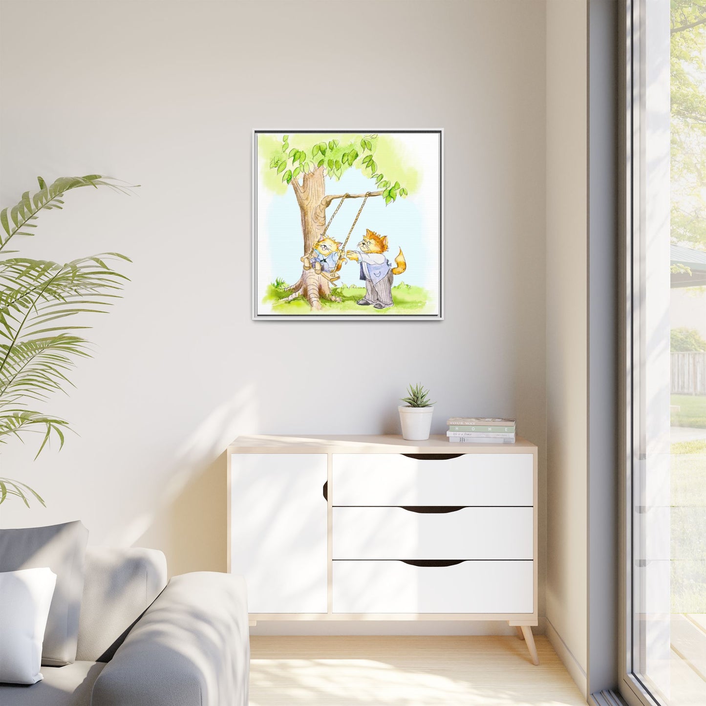 Kitty Fun Matte Canvas Framed