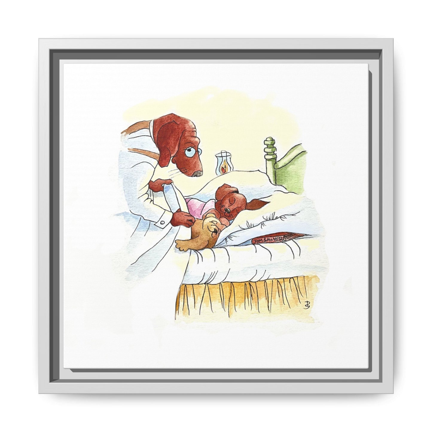 Dogi Fun Matte Canvas Framed