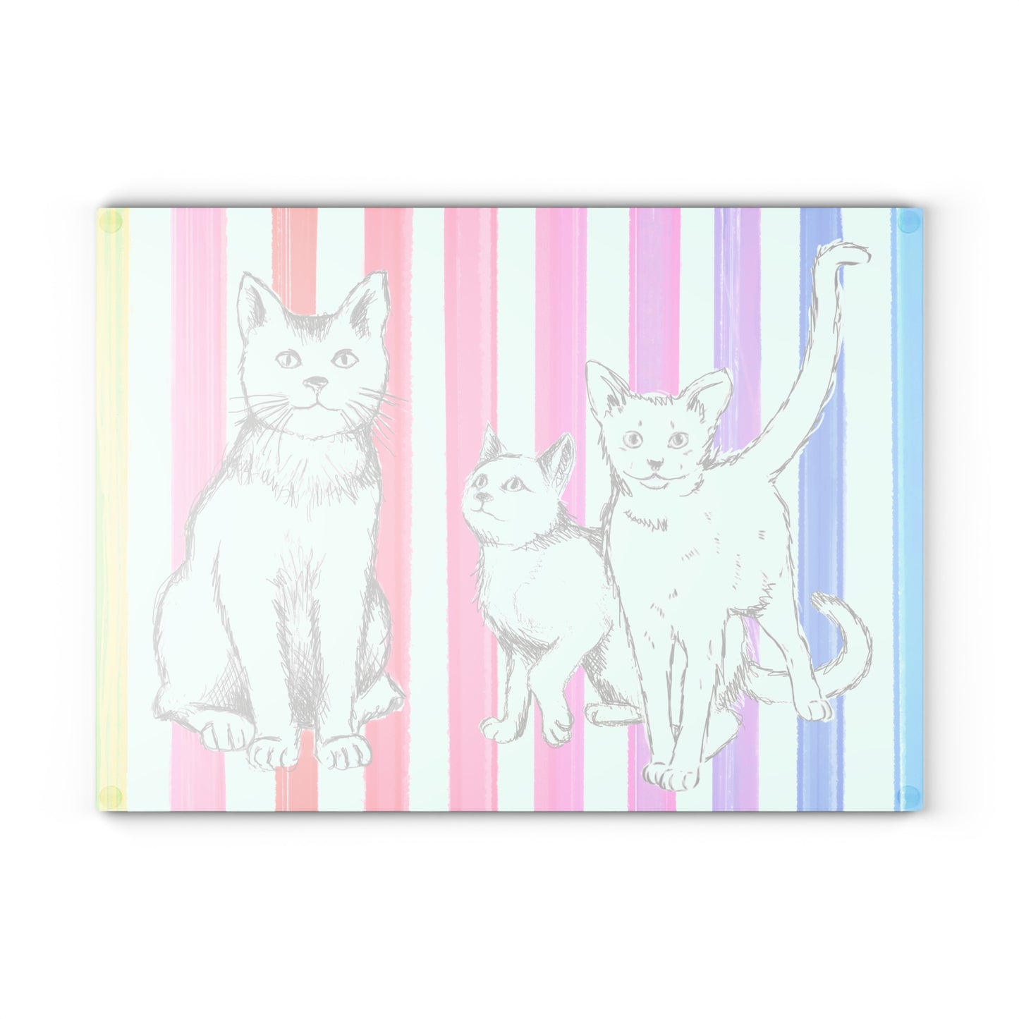 Kitty Fun Glass Cutting Board