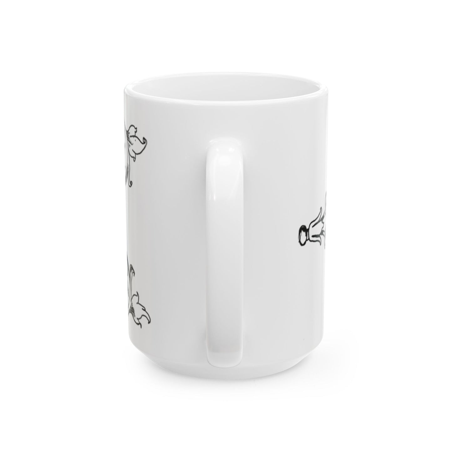 Scrollwork Ceramic Mug Black and White