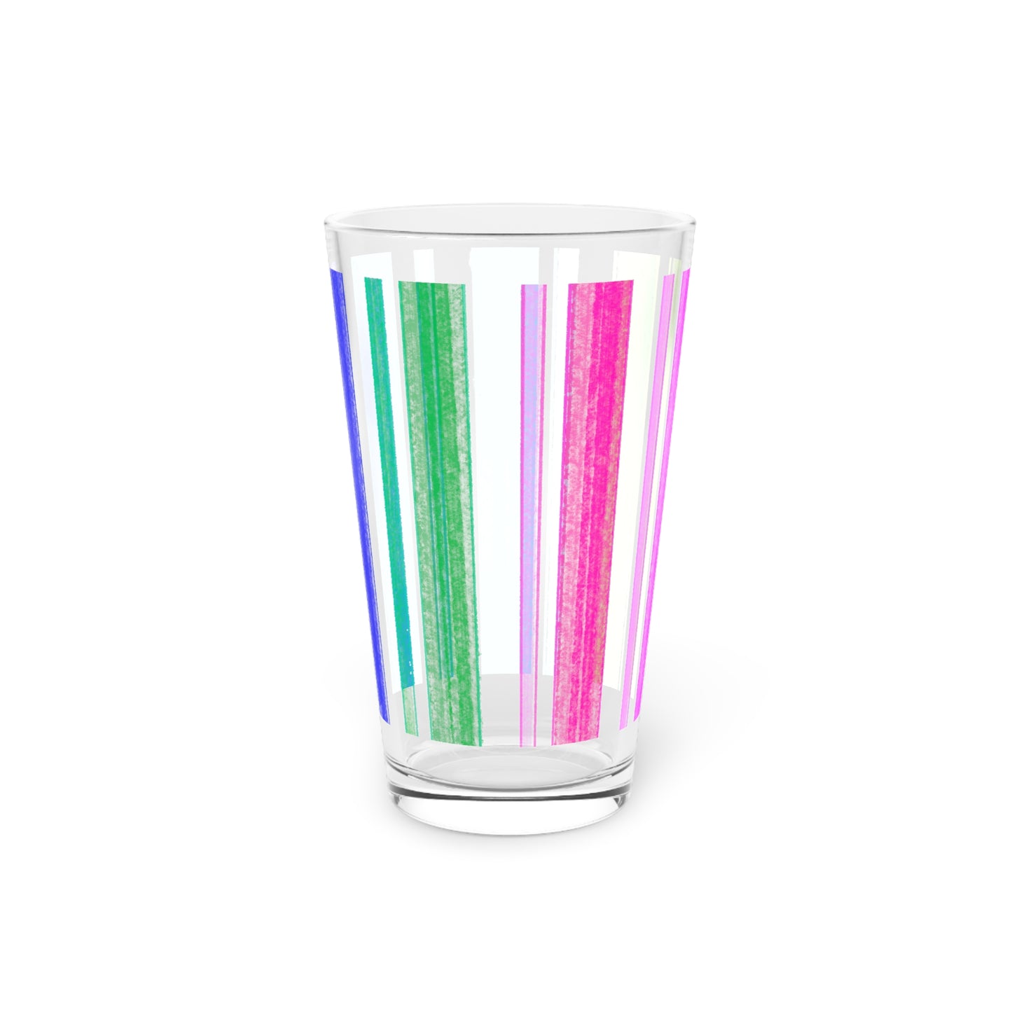 Watercolor Stripes by Lois Pint Glass, 16oz (Multi-color)