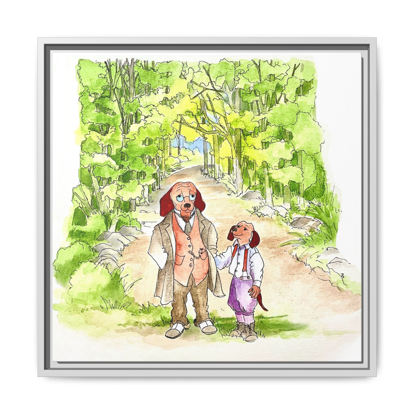 Dogi Fun Matte Canvas Framed