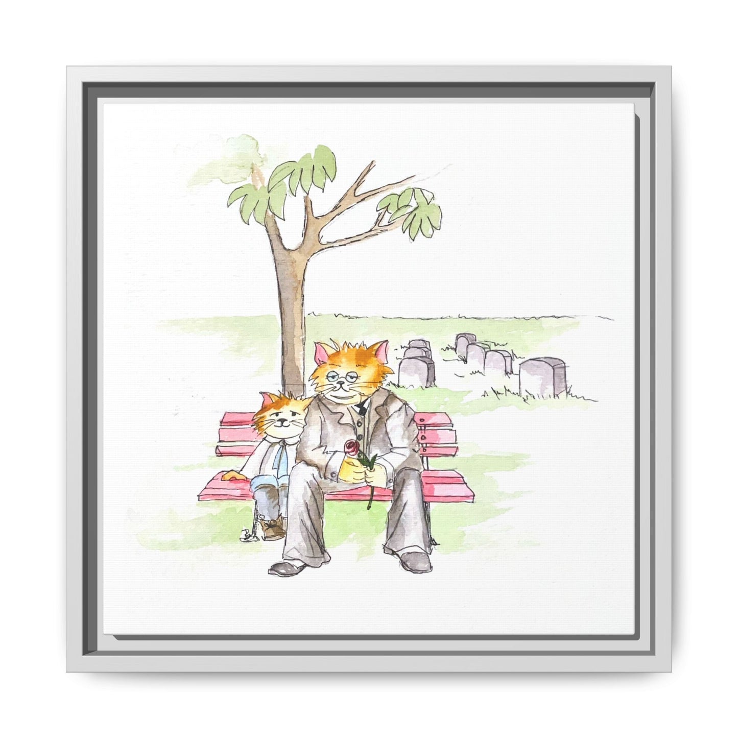 Kitty Fun Matte Canvas Framed