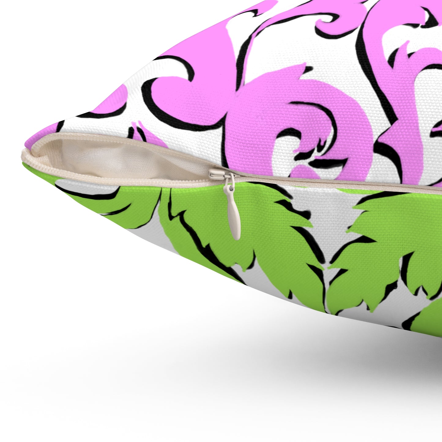 Scrollwork Polyester Square Pillow "Devote yourselves..."