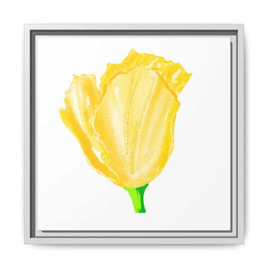 Wall Art Dancing Tulips Matte Canvas, Framed Yellow