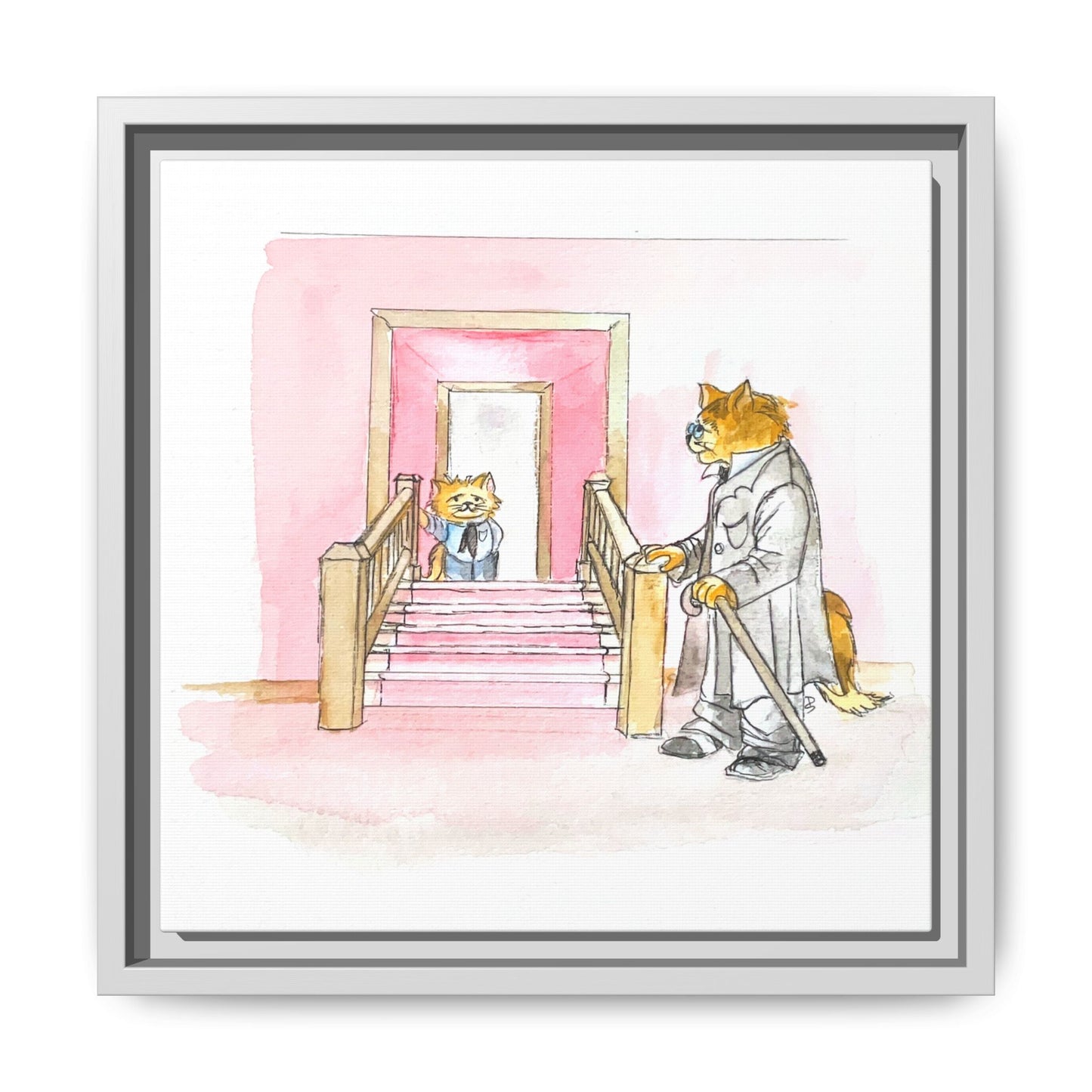 Kitty Fun Matte Canvas Framed