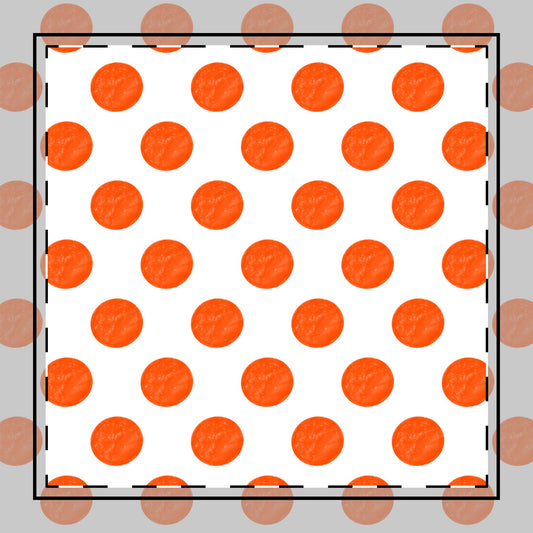 Polka Dot Poly Twill Napkin, Orange, Bright White Fabric Background
