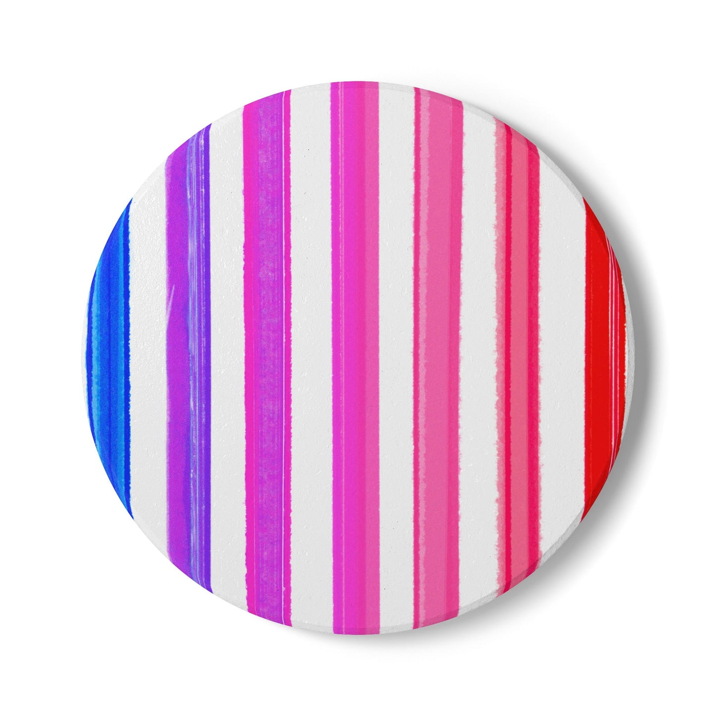 Rainbow Stripes Ceramic Coaster