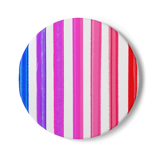 Rainbow Stripes Ceramic Coaster