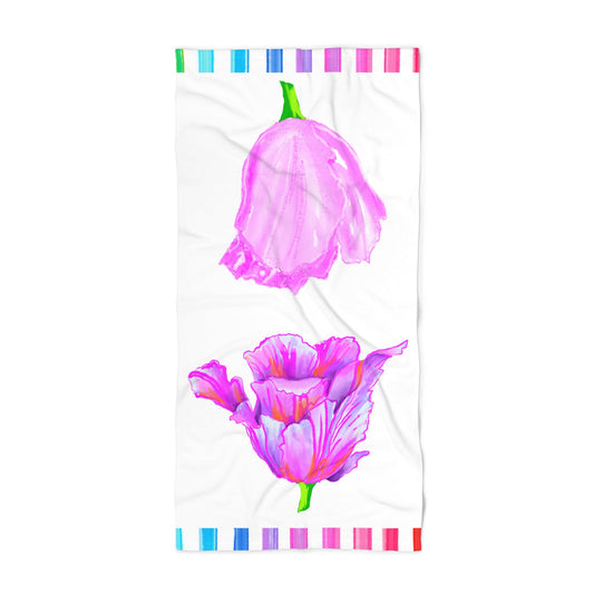 Tulip Love Beach or Bath Towel