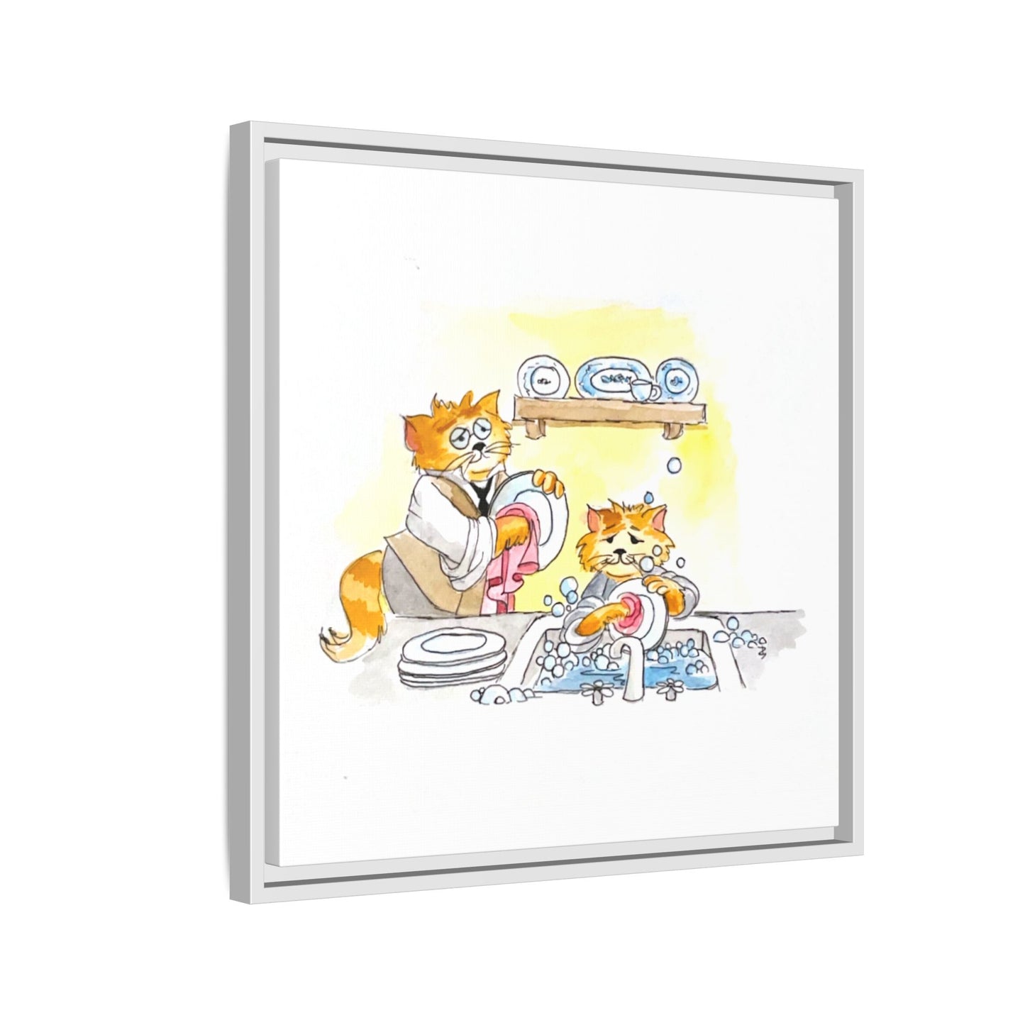 Kitty Fun Matte Canvas Framed