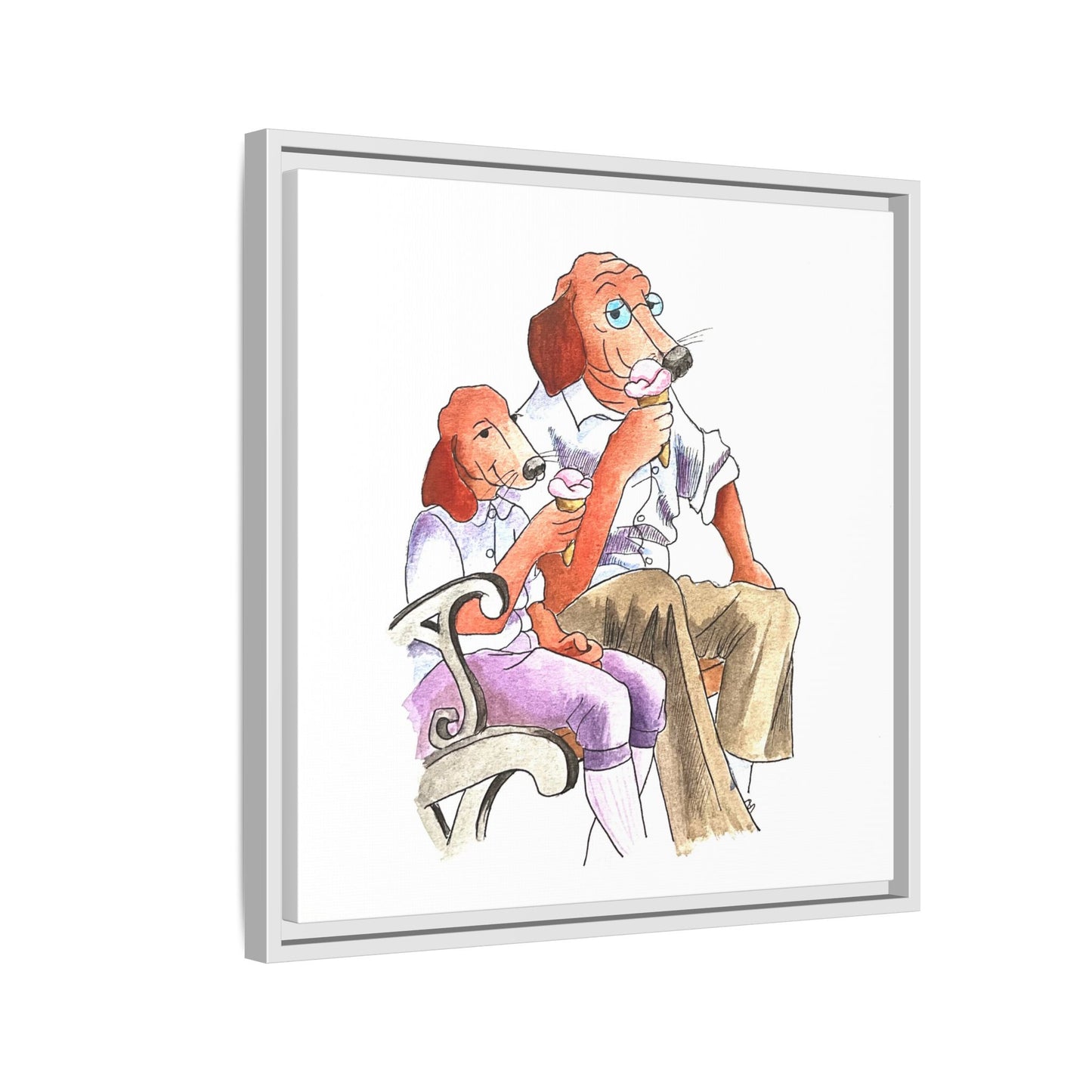 Dogi Fun Matte Canvas Framed