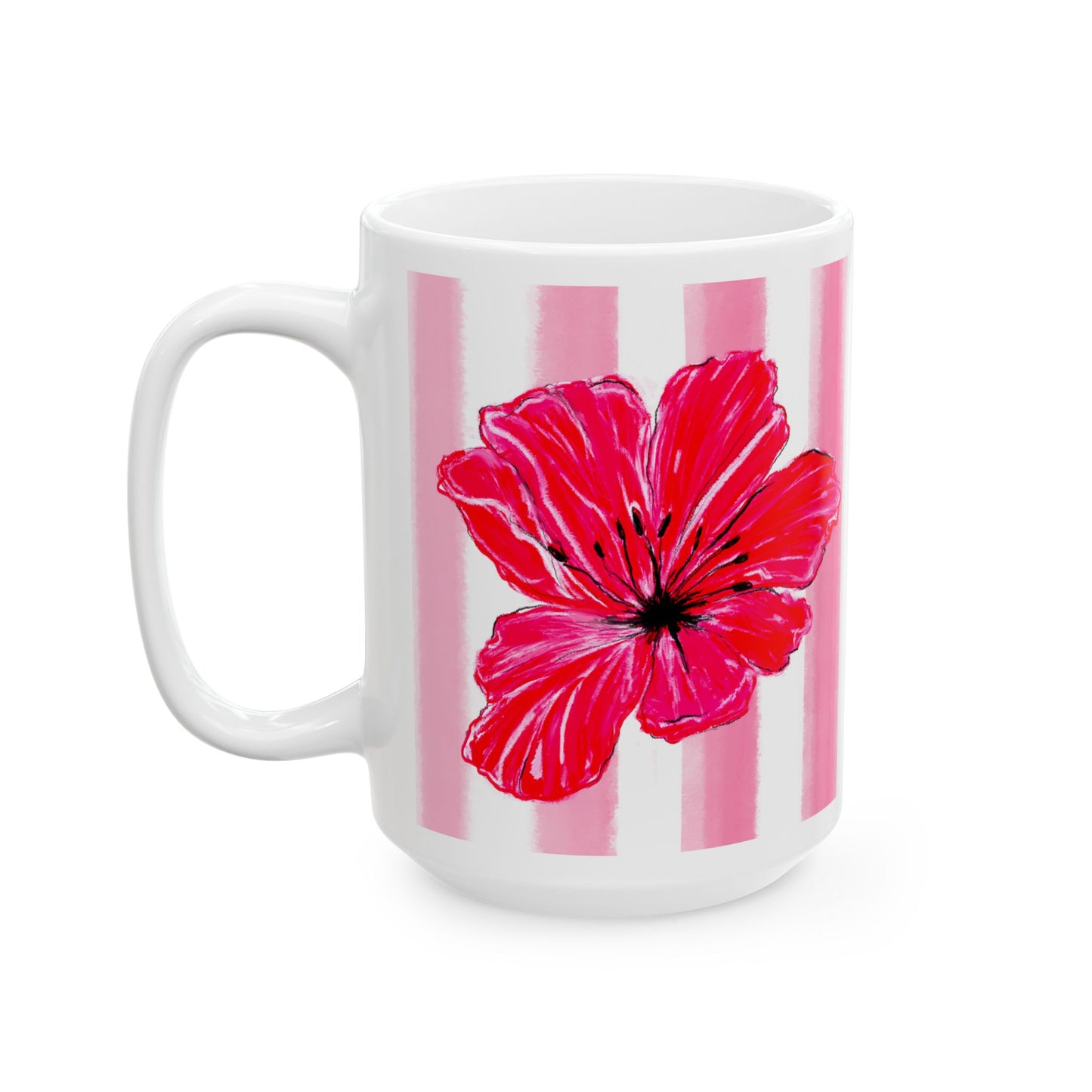 Dancing Tulips Mug Pink Red