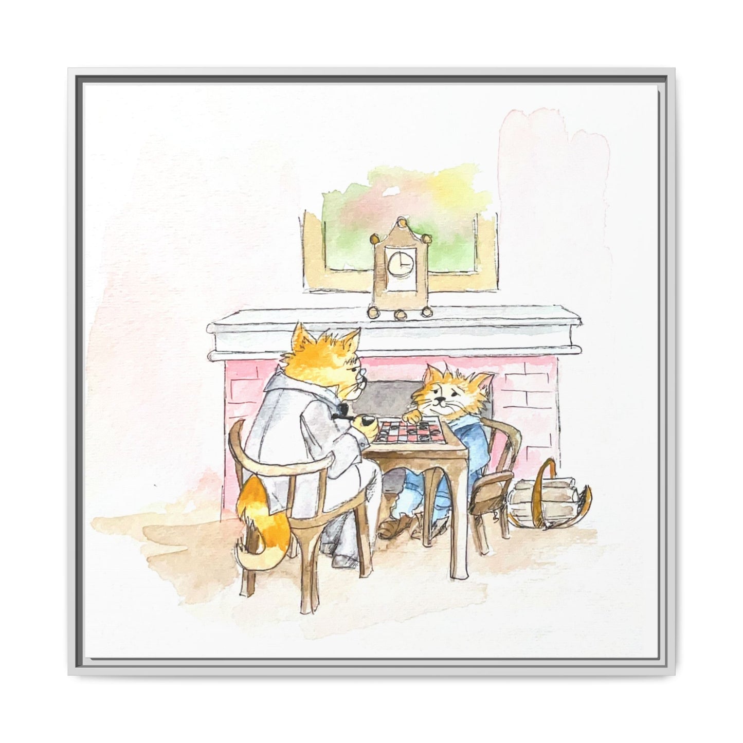Kitty Fun Matte Canvas Framed