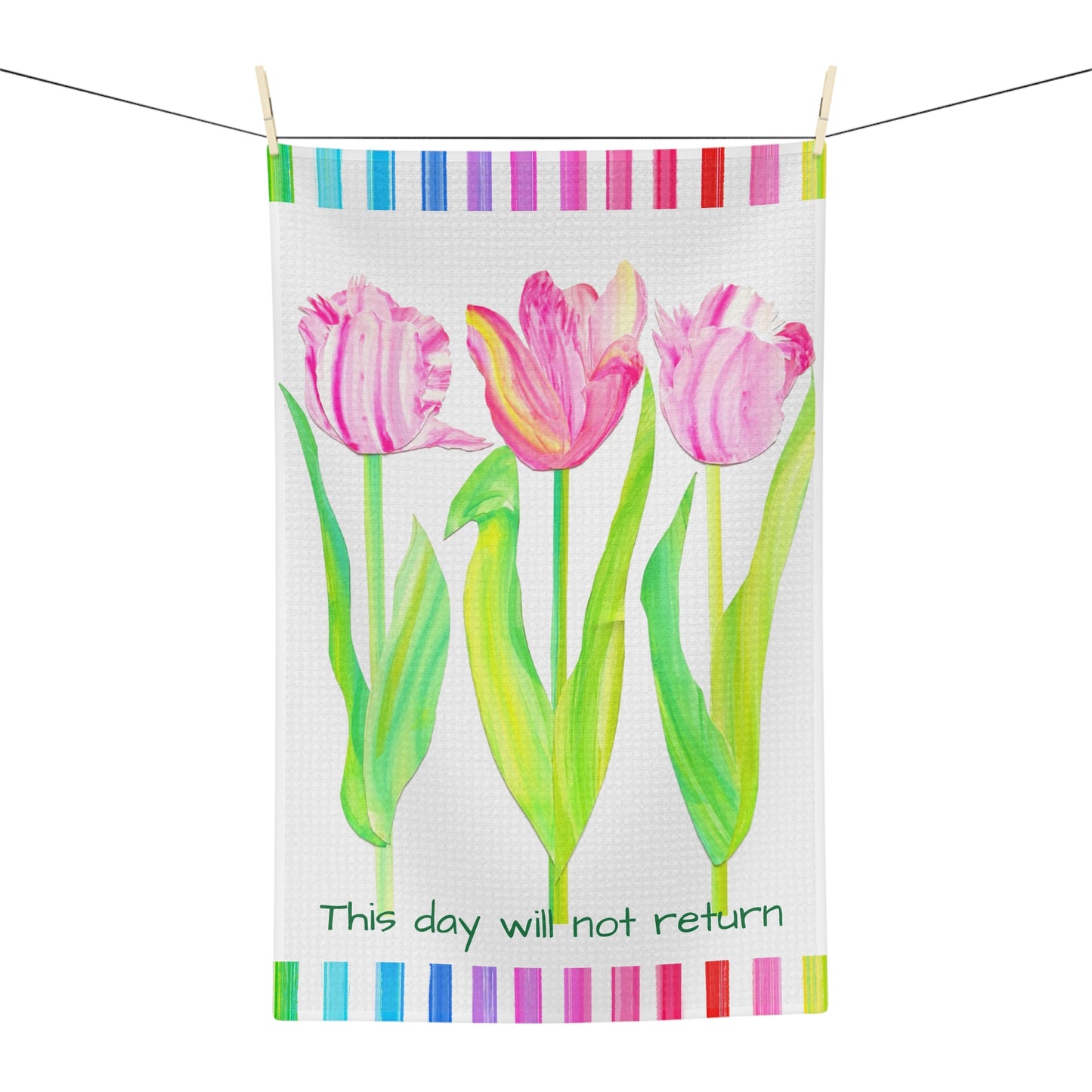 Vibrant Tulip Microfiber Tea Towel This day will not return