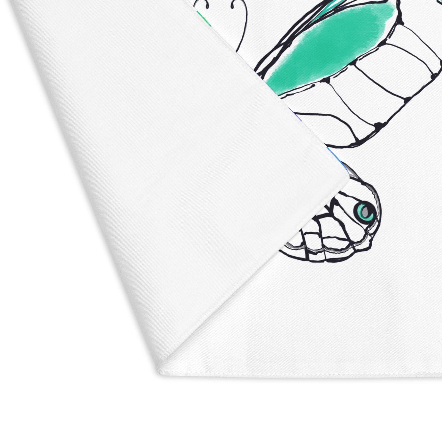 Butterfly Flutterstripe Placemat in Green-Blue with Multi-color Stripe Border (1 pc) cotton